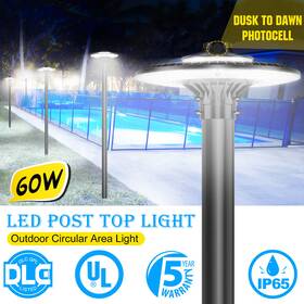 Ng-pta-60w-p-5k-120v Kukuppo 60w Led Circular Area Light Dusk To Dawn With Photocell Outdoor Post Top Lights