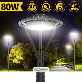 Ng-pta-80w Kukuppo 80w Led Post Top Light With Dusk To Dawn 11200lm Outdoor Circular Area Pole Lamp
