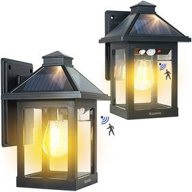 Xhy-2203 Kuniwa 2 Pack Solar Wall Lantern Lights Outdoor Dusk To Dawn Motion Sensor Waterproo