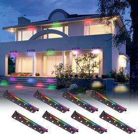 Rgb-12-8 Kwinmyso 8 Packs 12inch 5w Rgbw Led Hardscape Lighting Color Changing Retaining Wall