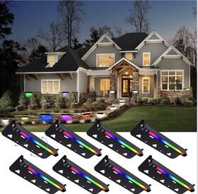 Rgb-7-8 Kwinmyso 8 Packs 7inch 3w Rgbw Led Hardscape Lighting Color Changing Retaining Wall Li