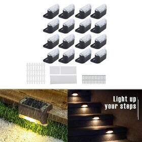 Law232254 Labwork 16 Pack Solar Step Lights Waterproof Led For Outdoor Stairs Warm