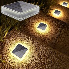 Ljt-c7-4ww Lacasa 4 Pack Solar Deck Lights Outdoor Waterproof Led Garden Step Pow