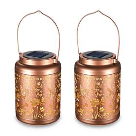 07odl001-d13b-25-2 Lagarden Hummingbird Solar Lantern Outdoor Hanging Metal Decor Light Patio 2pcs