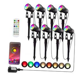 Gl8app Lam Ms Pen Smart Low Voltage Landscape Lights Bluetooth 8pcs Rgbw App