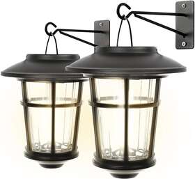 Elj7607g Landia Home Solar Wall Lanterns Stainless Steel With Decorative Glass