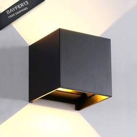 Hx-081000 Lanfu Led Aluminum Waterproof Outdoor Wall Sconce 100-277v 6w 6w-black