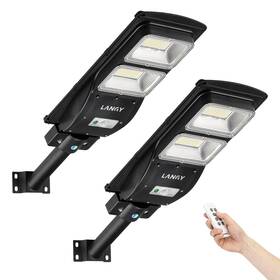 Langy 048518506294 2 Pack Solar Street Light 6000 Lumens Control&pir Motion Sensor Dusk