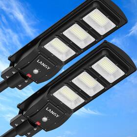 Langy 048518506300 Solar Street Light Outdoor Upgraded Parking Lot Lights Dusk To Dawn I
