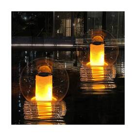 Ct223 Lanpool Floating Pool Lights Solar Flame Flickering Ip68 Waterproof Ball Nigh