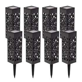 Laurel Canyon 936502410129 8 Pack Solar Path Lights Outdoor Landscape With Led Bulbs Decorativ
