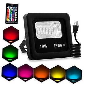 Lyd-10wrgb-001 Leaang Led Flood Lights Rgb Floodlight With Remote Control Ip66 Waterproof 10.0 Watts
