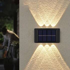 Litb-wsol-2pcs-ww Led Solar Wall Lamp Light Outdoor Fence Lights Up Warm White 2pcs