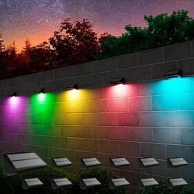 Riv-002 Ledionova Solar Fence Lights Outdoor 12-pack 8 Solid Colors And Fade Color Cycle Mode
