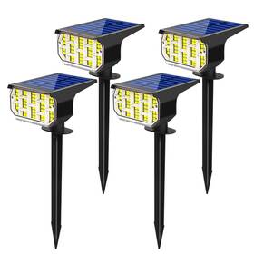 Zj-dc66 Leehuinii 4 Pack Solar Spot Lights Outdoor 66 Led 3 Lighting Modes Waterproof Ip68 Sola