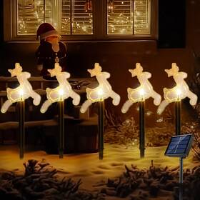 Lefutizn 765574804279 Solar Christmas Pathway Lights Outdoor Set Of 5 Waterproof Stake Chris