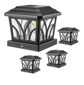 Leidrail 789616014051 Solar Fence Post Lights 4-pack Warm And Cool Led For 4x4 5x5 6x6 Posts