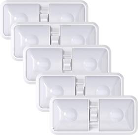 Double-48-nw  Leisure Cw 5led Led 5 Pack Rv Ceiling Double Dome Light Fixture With On/off Switch I
