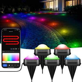 Lemonmemory 619165569248 Outdoor Ground Lights 70ft 22 Pack Smart Rgb Ic Ww For Patio