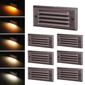 E-93656 Leonlite 6 Pack 5w Low Voltage 5cct Louvered Led Step Lights Oil Rubbed Bronze