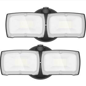 005-sl-n931d2d-c-bk-2p Lepower 2 Pack Led Security Light Dusk To Dawn Outdoor Flood Fixture With Adj