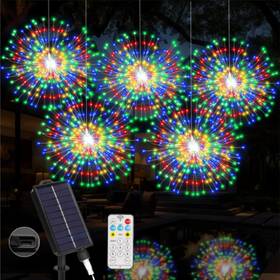 Lertdai 313043670629 Solar Christmas Firework Lights Outdoor 1000 Led Starburst Light With U