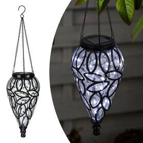 Lewis&wayne 768443996983 Solar Hanging Lantern Lights Outdoor 15 Led Tear Shape For Garden Yard Pathway