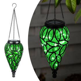 Lewis&wayne 768534949140 Solar Hanging Lantern Outdoor Lights Tear-shaped 15 Leds Cool White