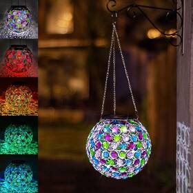 Lewis&wayne 768534949560 Solar Lantern Hanging Outdoor Christmas Decorative Dual Leds Color Changing