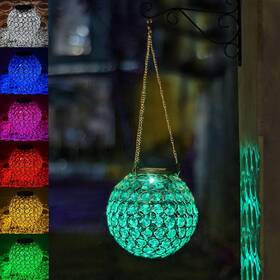 Lewis&wayne 768534949584 Solar Lantern Hanging Outdoor Christmas Decorative Dual Leds Dia 7.5ft Color