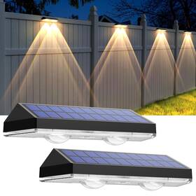 Lianglome 670724808383 Solar Fence Lights - 2pk Outdoor Light Warm White/daylight White/cold W