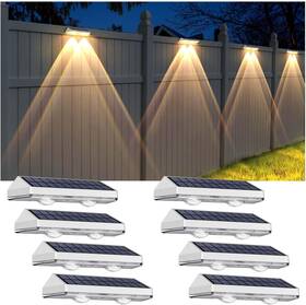 Ip65 Lianglome 792671494492 Solar Fence Lights Outdoor - 2700/4000/6000k 3 Modes Waterproof Sola