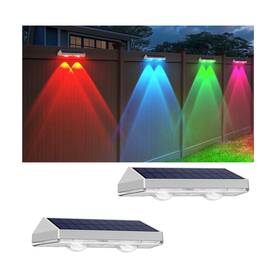 B0f8q15wxj Lianglome 2pk Solar Fence Lights Outdoor Warm White And Rgb For Deck Patio Stair Pool Wa