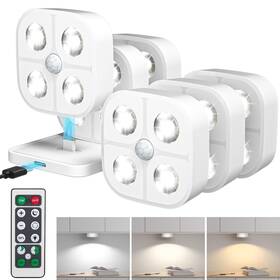 Lightbiz 795276912996 Wireless Step Light Rechargeable Puck Lights With Charging Station 3 Colors M