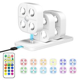 C900-3 Lightbiz Wireless Step Light Rechargeable Puck Lights With Charging Station Rgb Motio