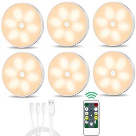 X200-6-2 Lightbiz Warm Color Led Closet Lights Wireless Motion Sensor Step Light Usb Rechargea