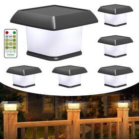 Yl004-9b Lightonight 4x4 Solar Post Lights Outdoor 6 Pack 50 Lumens Remote Control Fen