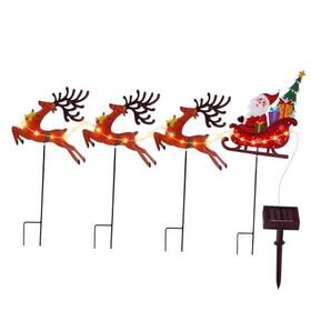 Santa-1 Lightshine Metal Solar Christmas Decorations With Led Fairy String Warm White