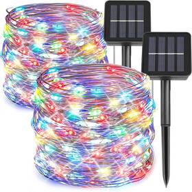 Linhai Huanbo Lighting Co. Ltd 798323787608 2 Packs Solar Christmas Lights Total 200 Led 66ft 8 Twinkle Modes Multicolor
