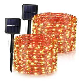 Whsll-100-33-o-or Linhai Qixiang Lighting Co. Ltd Oohaha Solar Halloween Lights Outdoor 2 Pack Each 33ft 100led Orange 2pack