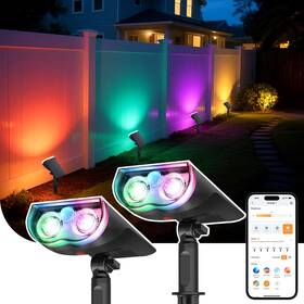 Lk-sl5m-rgbtw-us-2-az Linkind Smart Solar Lights Outdoor Sl5m With Motion Sensor App Control Color