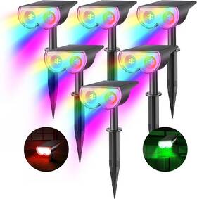 Oc-gl-034b  Linkind Solar Spot Lights Outdoor Ip67 Waterproof 8 Colors 6 Pc Rgb