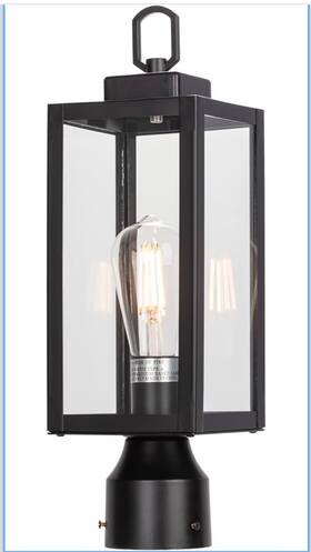 Lit Pcith 792105236148 Outdoor Post Light Pole With E26 Medium Base Stainless 1-pack Black