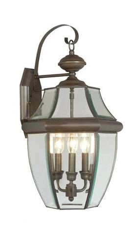 2351-07 Livex Lighting Monterey 3 Light Outdoor 22.5 Inch X 12.5 Bronze
