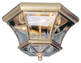 7053-01 Livex 847284011908 Lighting Monterey/georgetown 3 Light Ceiling Mount Antique Brass