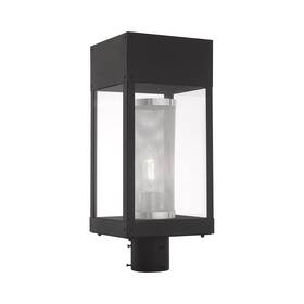 Livex 847284058859 Lighting 20763-04 Franklin - One Light Outdoor Post Top Lantern Black F