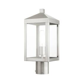 Livex 847284068483 Lighting 1 Light Brushed Nickel Outdoor Post Top Lantern