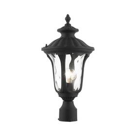 7848-14 Livex 847284071636 Lighting Oxford 1-light Outdoor Post Top Light 15.5 Inch H X 7.25 W Black