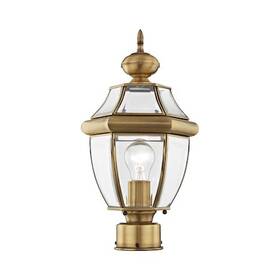 2153-01 Livex Lighting Monterey 1 Light Antique Brass Outdoor P