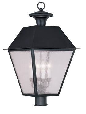 2173-04 Livex Lighting Mansfield 4 Light 28 Inch Black Outdoor Post Top Lantern